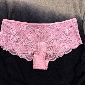 Pink Lace Boyshort Panty - Elegant Floral Design